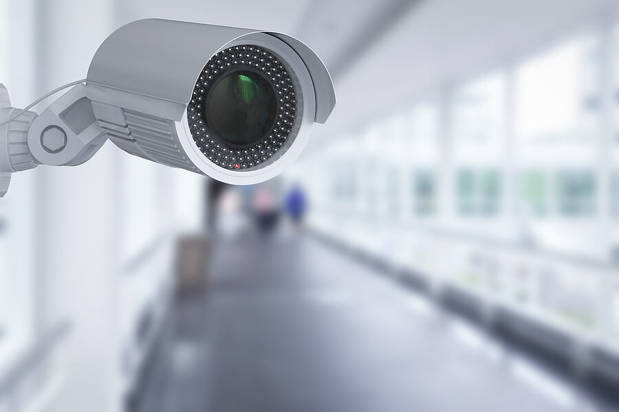 CCTV camera in hospital hallway